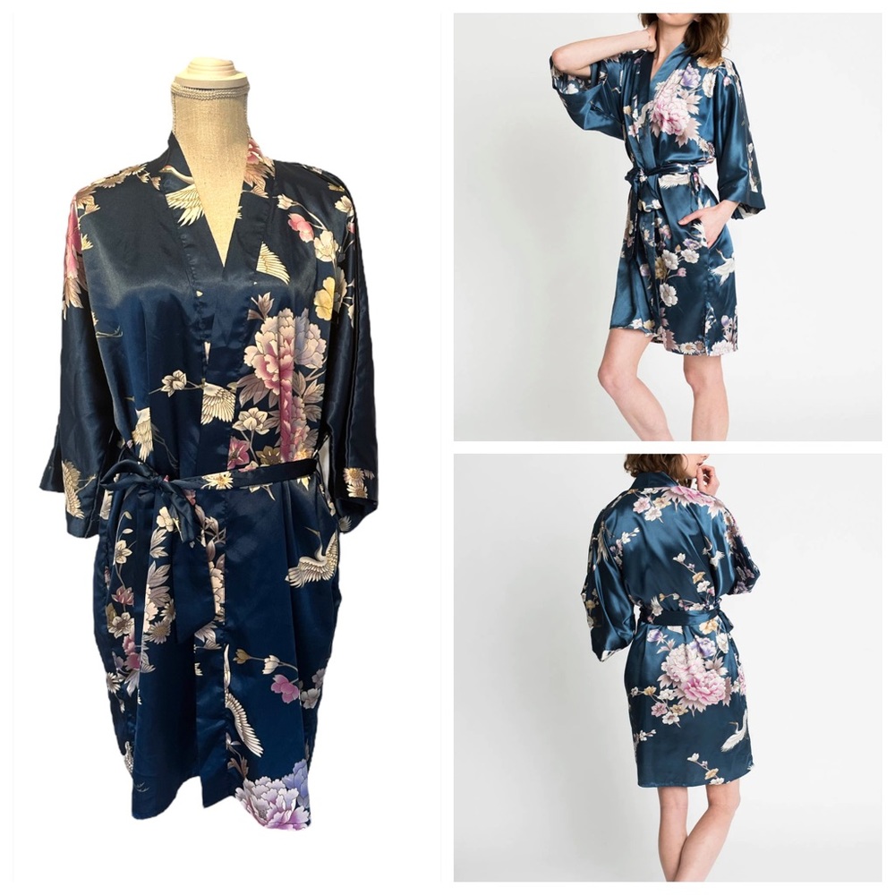 Kim + Ono Chrysanthemum & Crane Kimono Robe
